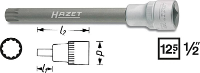 Головка с 12-гранной вставкой 1/2" - 12 мм HAZET 990SLG-12